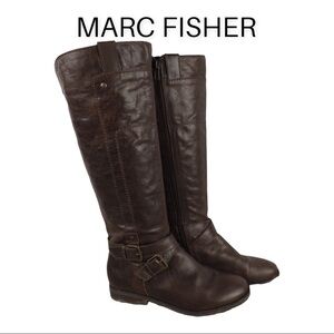 Marc Fisher 6.5 Artful brown leather riding boots